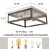 Monviso Rustic Farmhouse Flush Mount Ceiling Light Brush Nickel / Bronze 2-Lights